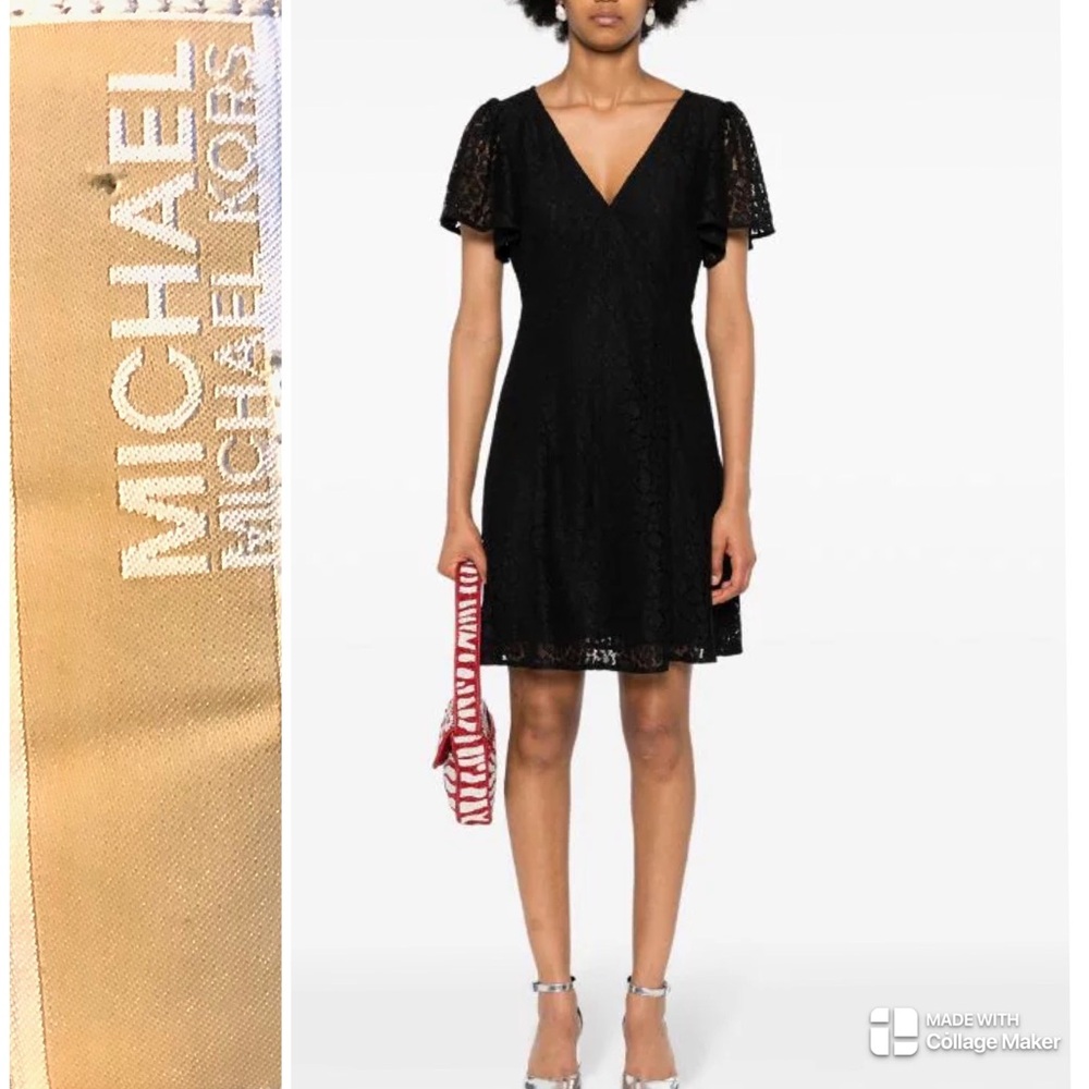 Michael Kors V-neck lace mini dress